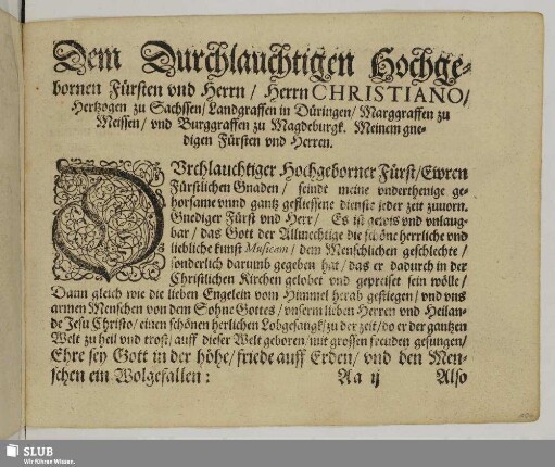 Dem Durchlauchtigen... [Vorwort des Autors]