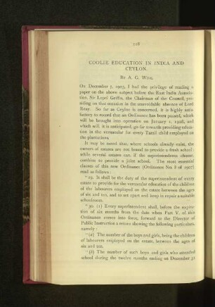 Coolie Education in India and Ceylon.