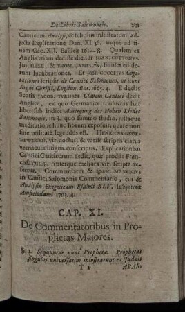 Cap. XI. De Commentatoribus in Prophetas Majores