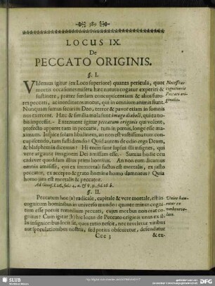 Locus IX. De Peccato Originis
