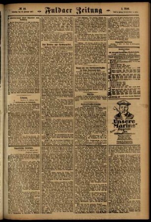 Zweite Ausgabe vom Samstag, den 17. Februar 1917.