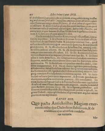 Caput XIIX. Quo pacto Antichristus Magiam exercuerit, culturque Diabolicos stabiliverit ...