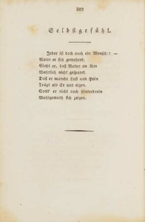 Selbstgefühl.