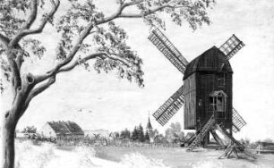 Oschersleben-Kleinalsleben. Bockmühle, Baujahr 1830, Bild, Repro