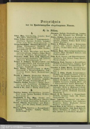 Handelsregister : Verzeichnis der im Handelsregister eingetragenen Firmen