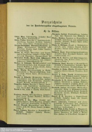 Handelsregister : Verzeichnis der im Handelsregister eingetragenen Firmen