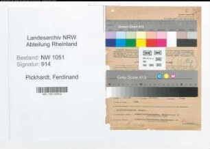 Entnazifizierung Ferdinand Pickhardt , geb. 28.12.1898 (Angestellter)