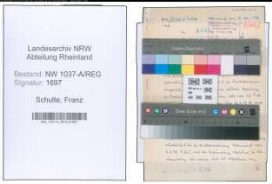 Entnazifizierung Franz Schulte , geb. 00.00.0000 (Postsekretaer)