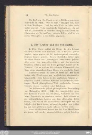 2. Die Araber und die Scholastik.