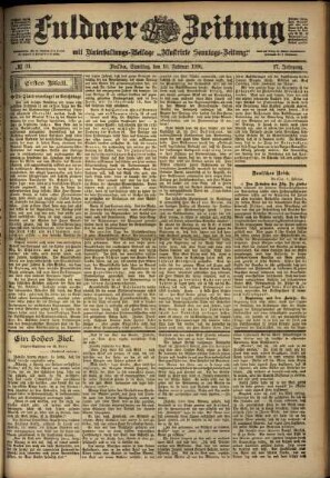 Erste Ausgabe vom Samstag, den 10. Februar 1900.