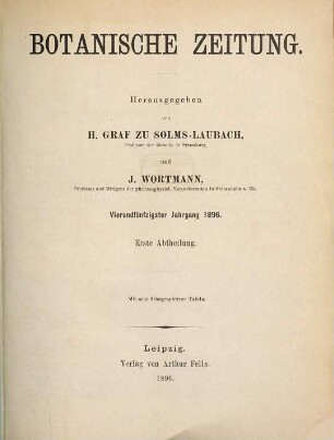Botanische Zeitung. 54. 1896