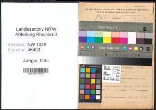 Entnazifizierung Otto Jaeger , geb. 06.02.1899 ()