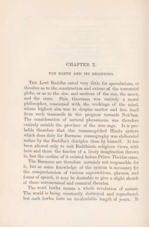Chapter X. The earth and its beginning