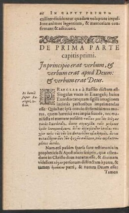 De Prima Parte capitis primi.