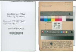 Entnazifizierung Otto Neumuellers , geb. 06.11.1888 (Studienrat)