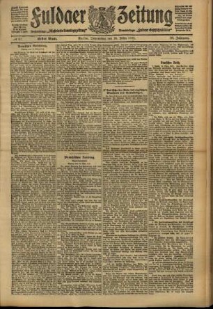 Erste Ausgabe vom Donnerstag, den 16. März 1911.