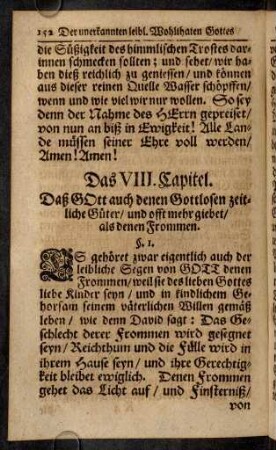 152-170, Das VIII. Capitel.