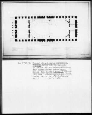 Aufnahmezeichnung der Knobelsdorffschen Oper, Unter den Linden, Berlin, 1. Obergeschoss