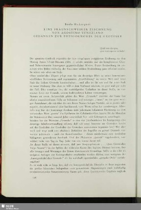 Eine Braunschweiger Zeichnung Von Agostino Veneziano. Gedanken Zur Physiognomik Der Groteske