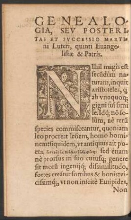 Genealogia, Seu Posteritas Et Successio Martini Luteri, quinti Evangelistae & Patris.