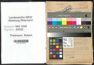 Entnazifizierung Robert Thielmann , geb. 26.12.1891 (Finanzbeamter)