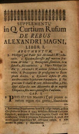 Q. Curtius Rufus De Rebus Alexandri Magni : una cum Supplementis