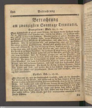 Betrachtung am zwanzigsten Sonntage Trinitatis.