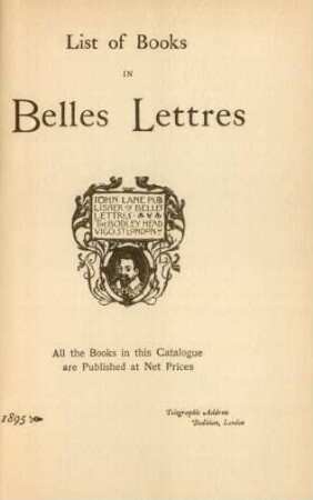 List of books in belles lettres