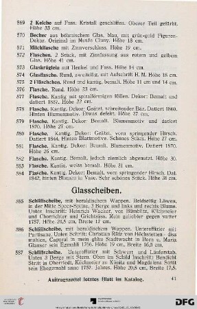 Glasscheiben (Nr. 585-597)