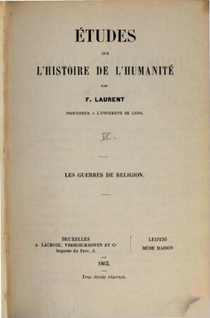 Histoire du droit des gens et des relations internationales, 9
