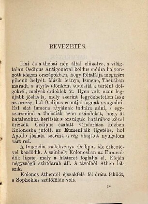 Oedipus Kolonosban : Forditotta Csiky Gergely