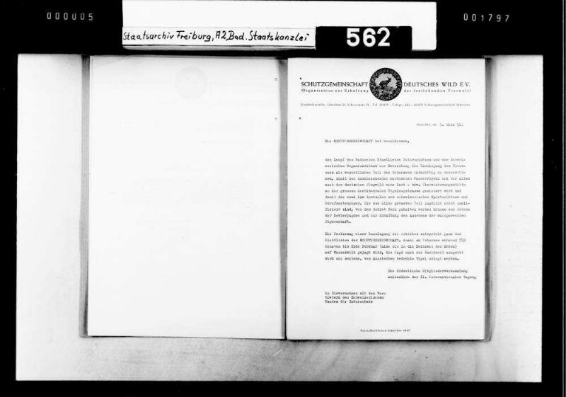 Schutzgemeinschaft Deutsches Wild e.V. (Organisation zur Erhaltung der freilebenden Tierwelt), Abhaltung der 2. Internationalen Tagung der Schutzgemeinschaft, München 1951
