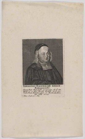Bildnis des Iohannes Balthasar Geier