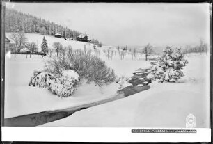 Rehefeld im Erzgebirge mit Schnee, Jagdschloss