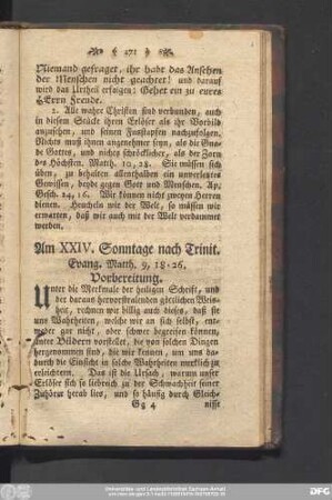 Am XXIV. Sonntage nach Trinit. Evang. Matth. 9, 18 - 26.