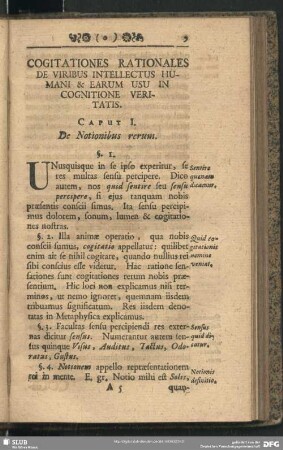 Caput I. De Notionibus rerum
