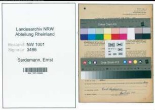 Entnazifizierung Ernst Sardemann, geb. 14.10.1899 (Landwirt)