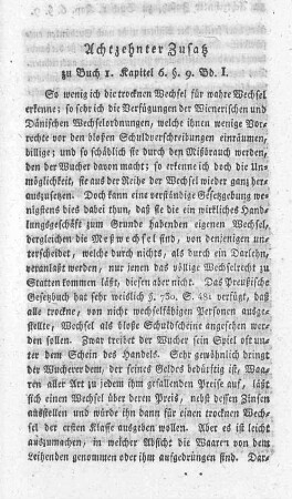 Achzehnter Zusatz zu Buch 1. Kapitel 6. §. 9. Bd. 1.