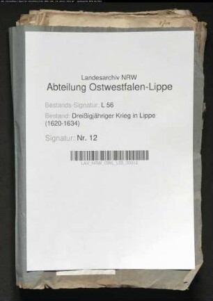 Korrespondenzen mit der erbherrlichen Linie Lippe-Brake über die Kriegsläufte