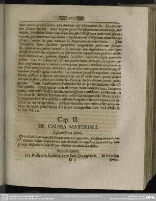 Cap. II. De Caussa Materiali