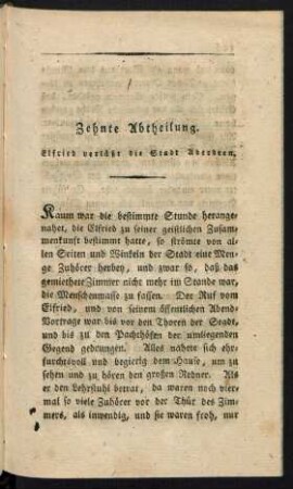 Zehnte Abtheilung. Elfried verläßt die Stadt Aberdeen