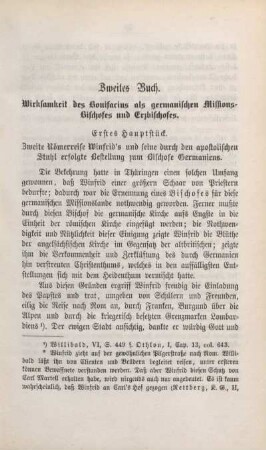 Zweites Buch. Wirksamkeit des Bonifacius als germanischen Missions-Bischofes und Erzbischofes