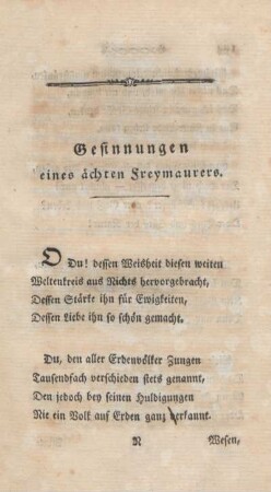 Besinnungen eines ächten Freymaurers.