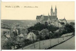 Meißen. Blick v. d. Nossener Straße n. d. Burgberg