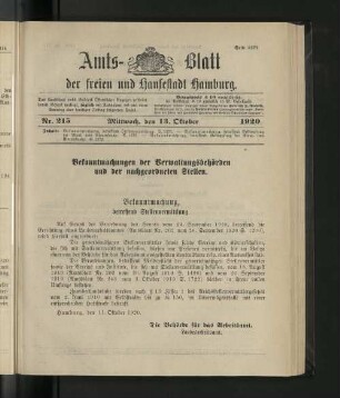 No. 215, 13. Oktober 1920