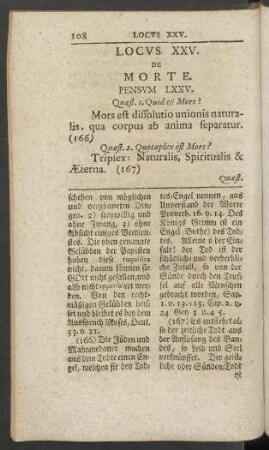 Locus XXV. De Morte