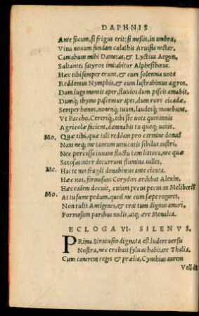 Ecloga VI. Silenus.