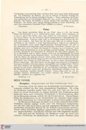 7: Kempten : Ausgrabungen auf dem Lindenberge 1913