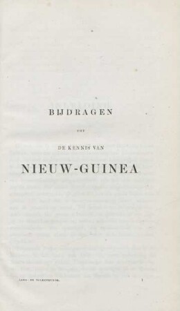 Bijdragen tot de kennis van Nieuw-Guinea