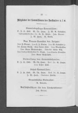 Mitglieder der Kommissionen des Vorstandes u.s.w.